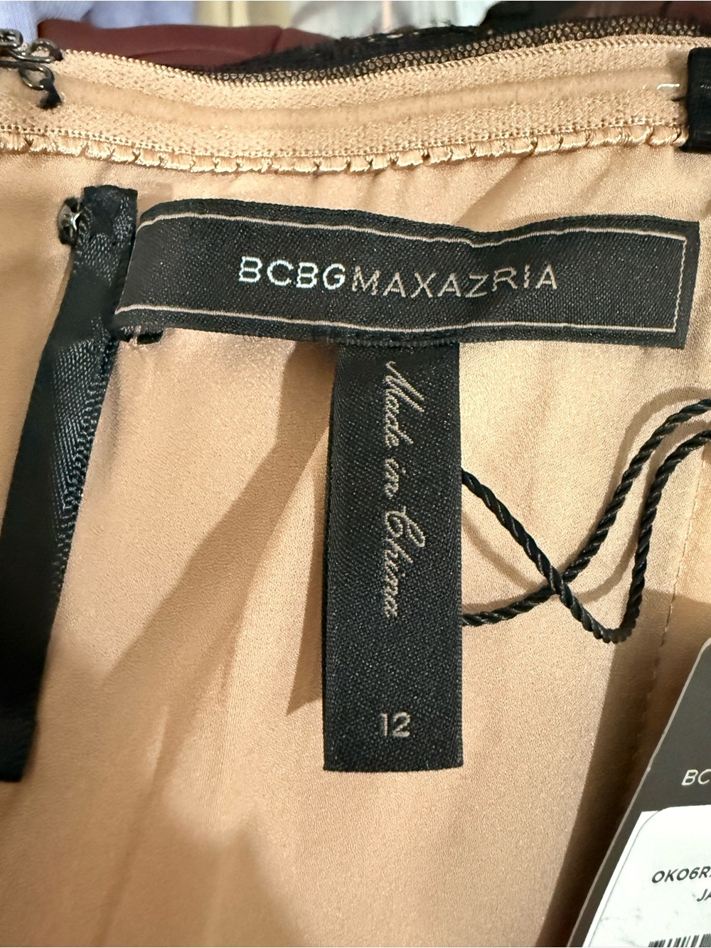 BCBGMaxAzria Black Sheer Lace Strapless Bandeau - Picture 3 of 5